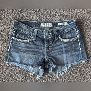 Daytrip Capricorn Distressed Blue Jean Shorts
